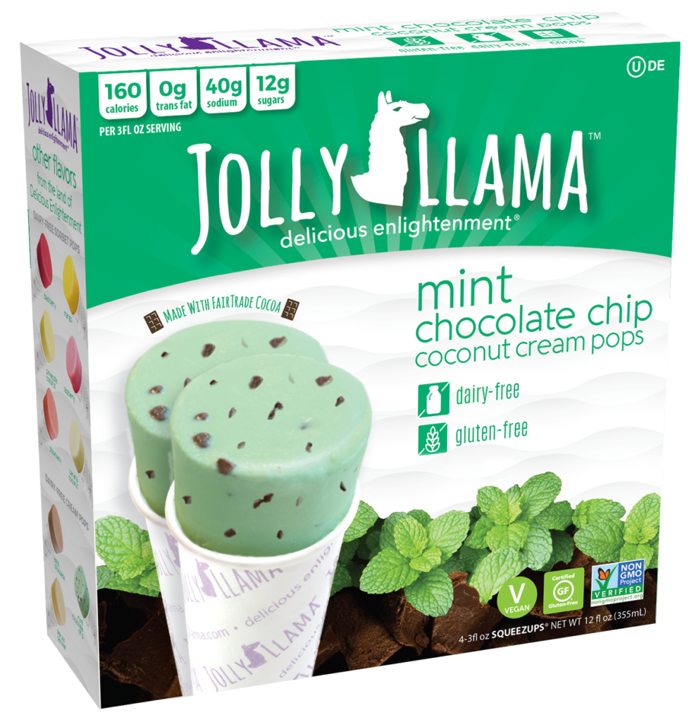 Mint Chocolate Chip Jolly Llama Coconut Cream Pop - Jolly Llama